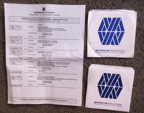 ALABAMA & FRIENDS "SUMMER COUNTRY CONCERT SERIES" 1996 2HRs.+CUES 2CDs LIVE