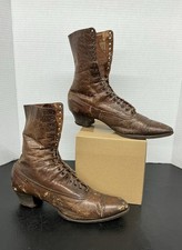 Antique Dorothy Dodd Victorian Women s Lace Up Shoes Booots Brown Leather Granny