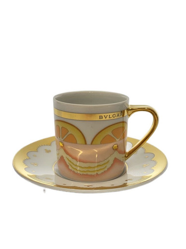 Bvlgari Rosenthal Dolci Deco Cup & Saucer Orange Porcelain