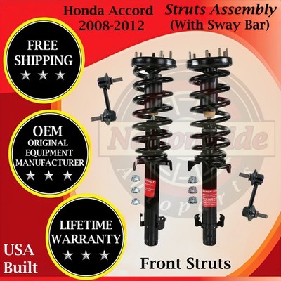 Monroe OEM Front Struts W/ Sway Bar For 2008-2012 Honda Accord Lifetime Warranty