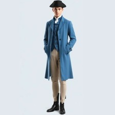 Men's 19th Century Sky-Blue Wool Tailcoat, Only Coat For Sale