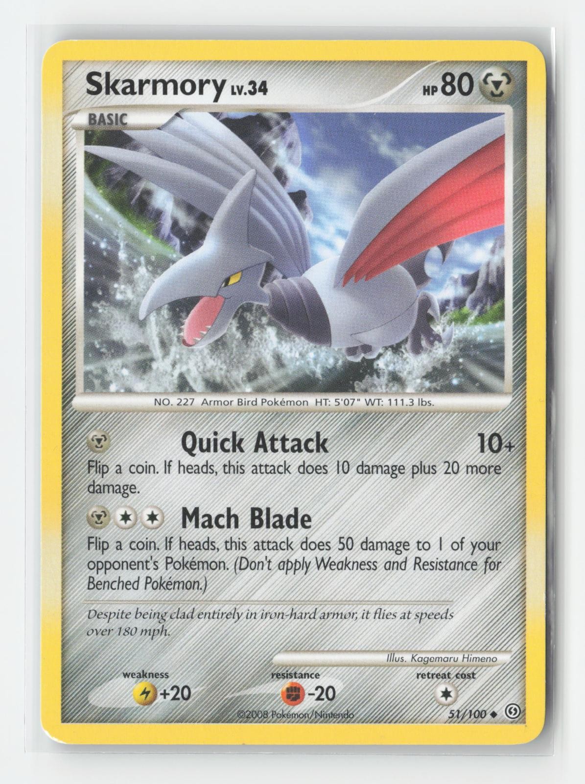 Skarmory 51/100 Uncommon Stormfront Pokemon Heavily Played