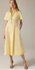 J.Crew Zip-up Shirtdress In cotton Poplin In Light Yellow size 0 NWT Sold Out