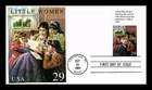 DR JIM STAMPS US COVER LITTLE WOMEN YOUTH CLASSIC BOOKS FDC PASTED ON CACHET