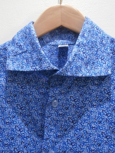 Goning Tailor Hand Made Accessories Casual Collared Pattern Shirt Mens 25"chest