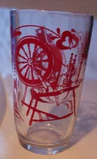 Vintage Kraft Cheese Spread Glass Jar Red Spinning Wheel Fan Swanky Swigs