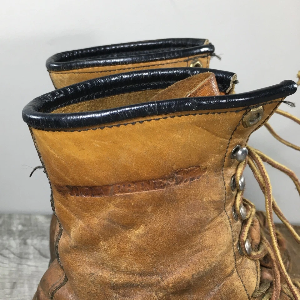 Botas de cuero marrón de caza vintage Wolverine Sport Upland Work para hombre talla 8,5 Foto 3 de 4