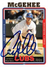 Casey McGehee autographed baseball card (Chicago Cubs) 2005 Topps #UH227