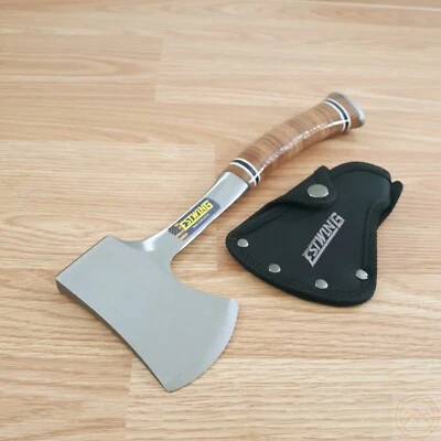 Estwing Sportsman's Stainless Axe Head 2.88" Cutting Edge Brown Leather Handle