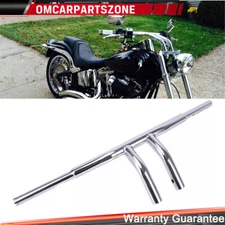 Universal Fat 1 inch Chrome 8" Rise Pullback T-Bars Handlebars Drag For Harley