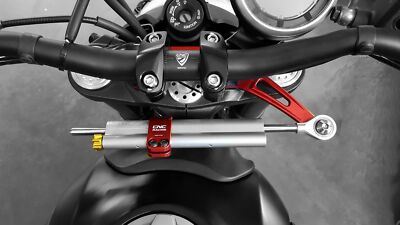 CNC HALTERUNG LENKUNGSDÄMPFER DUCATI SCRAMBLER 800 ICON 2015-2022 ROT