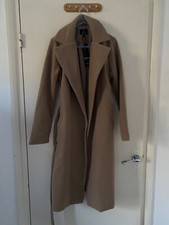Brand New Threadbare Chai Belted Formal Coat In Camel