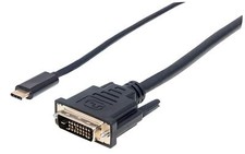 Manhattan Cavo Adattatore USB-C a DVI 2m Nero