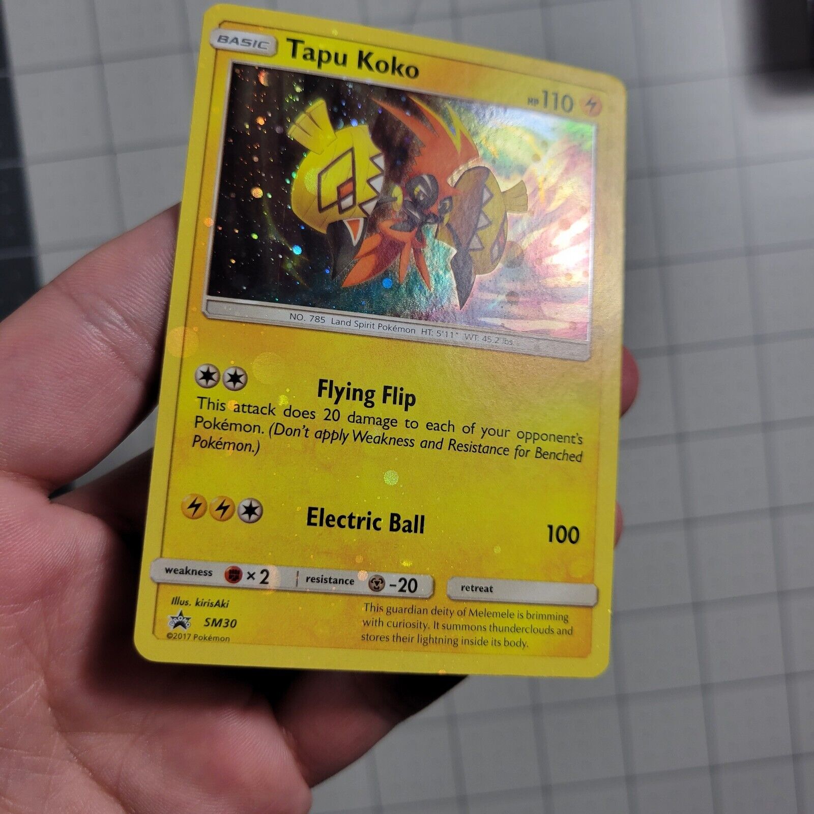 Tapu Koko Heavy Holo Bleed Error Misprint Pokemon Card Promo Sm30