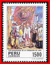 PERU 1985 FOUNDING of LIMA SC#831 MNH PAINTINGS (D01)