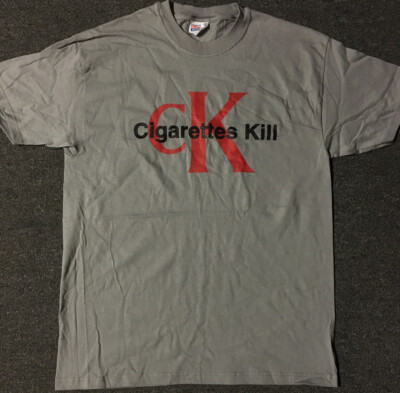 ck cigarettes Vtg 90s Cigarettes Kill CK Parody Anti Smoking Shirt L Drug Free Grunge  Funny