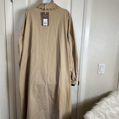 Kika Vargas Target Women's Sz 3X Scallop Edge Trench Coat Tan Button Front NWT - Picture 10 of 14