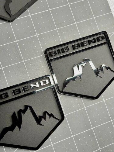 2 Fender Big Bend Emblem Badge Logo for Ford Bronco Truck Sport Offroad 4x4 - Picture 5 of 6