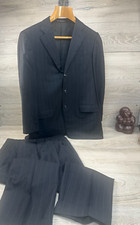 Ermenegildo Zegna - "Trofeo" Mens Black Stunning Pinstripe 2 Piece Suit 42L