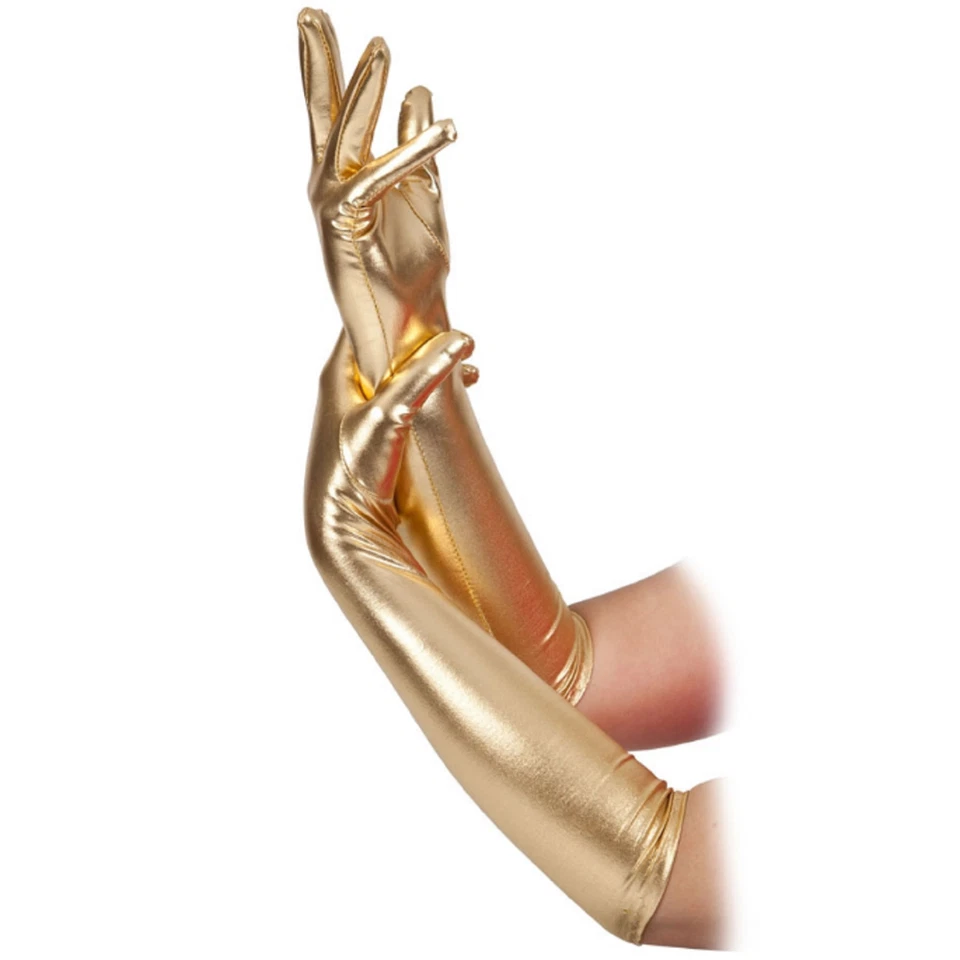 WICKED COSTUMES Adult Ladies Long Gold 44cm 1920's Flapper Style Fancy Dress Costume Gloves