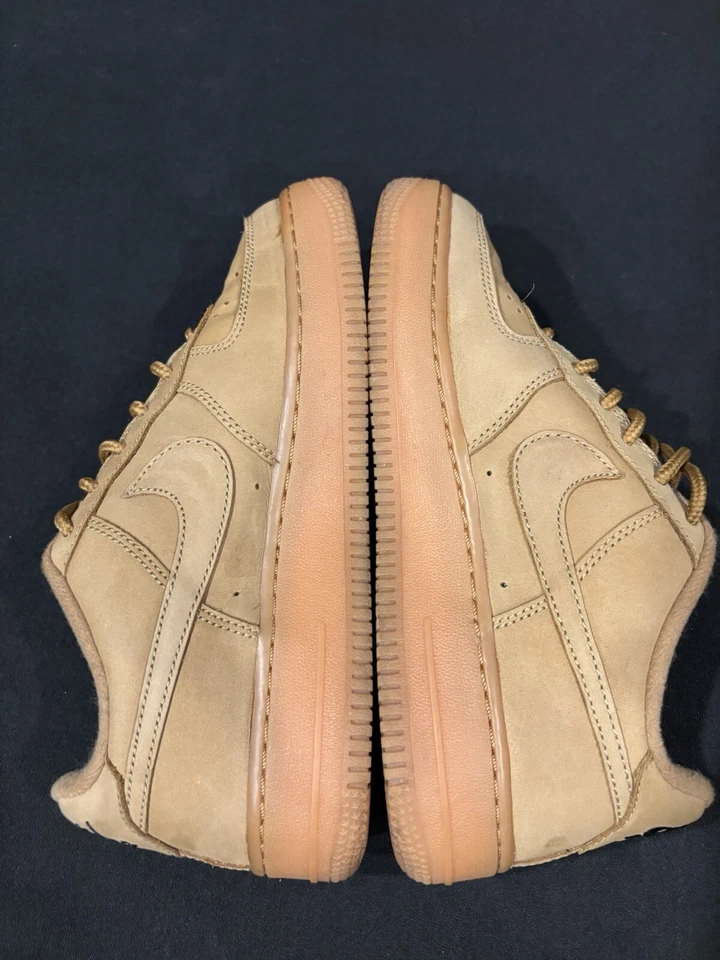 Nike Air Force 1 низкий размер 4Y (GS) зимний лен 943312-200 резинка светло-коричневый 2017 - Изображение 3 из 4