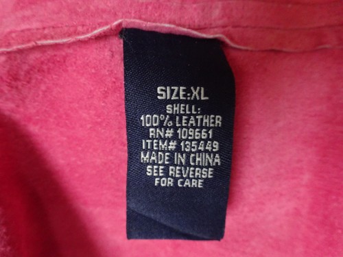 Real suede leather pink jacket MACHINE WASHABLE BNWT Casual & Co size xl - Picture 9 of 9