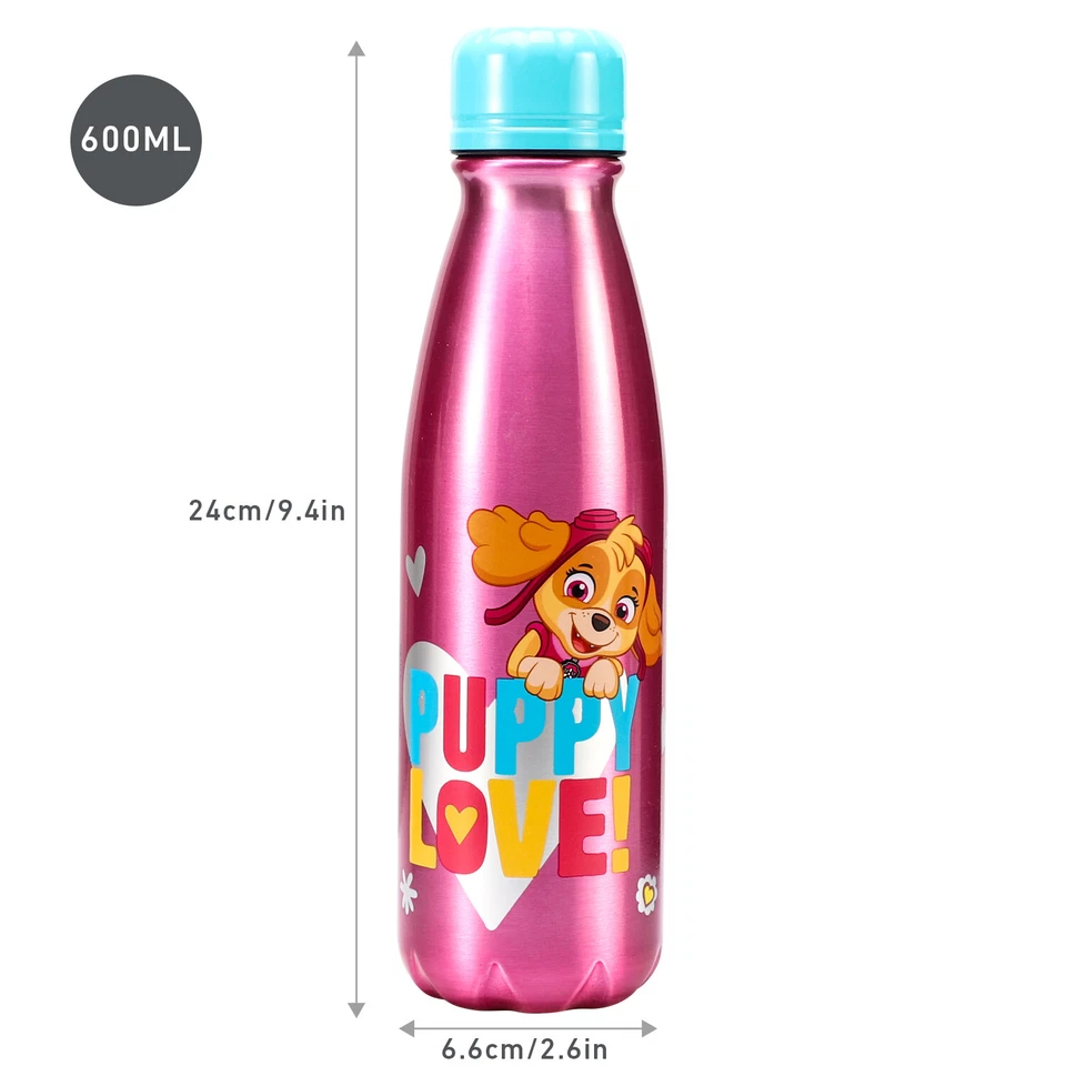 Paw Patrol Girl 600ml Aluminium Water Bottle for Kids Back to School Drinks - Image 2 of 4