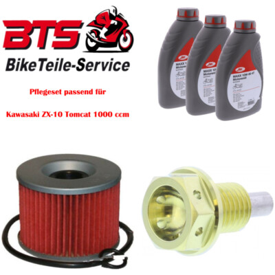 Pflegeset 3L Öl, Filter, Ablassschraube passend für Kawasaki ZX-10 Tomcat 100 49