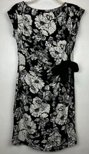 A Pea In The Pod Maternity Dress Small Black White Stretch Sheath Pregnancy