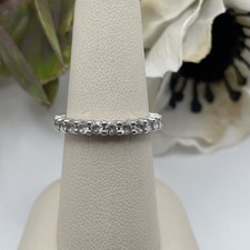 PAJ Sterling Silver CZ Eternity Band Ring Size 7