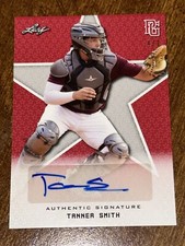 TANNER SMITH 2020 Leaf Perfect Game Red Blank Back AUTO #1/1 OREGON ST, BRAVES
