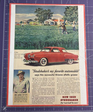 NEW 1950 STUDEBAKER RED ARIZONA ALFALFA FARMER VINTAGE 1950 PRINT AD