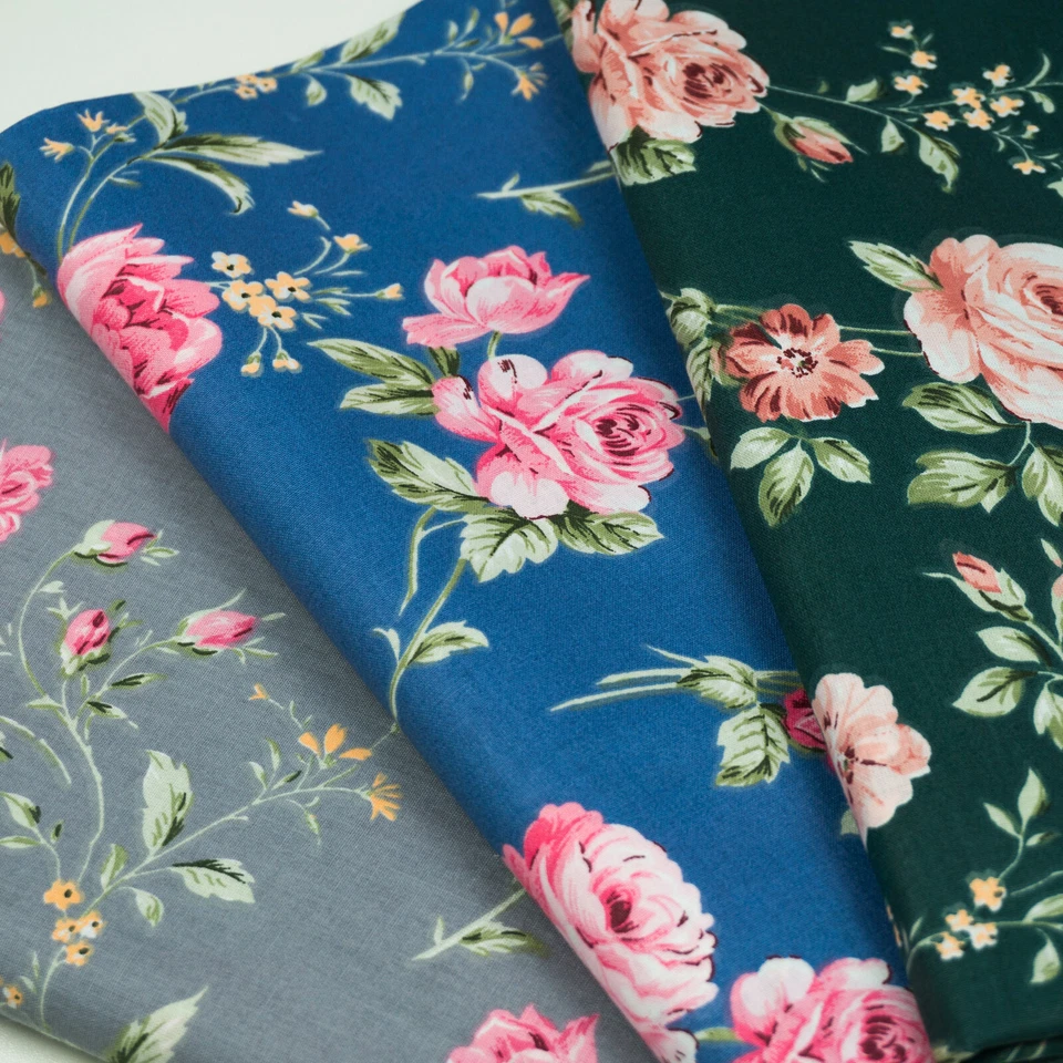 Baumwollstoff Meterware "Amelia" Blumen Stoff 240cm Breite Baumwolle ab 50cm  - Bild 3 von 4