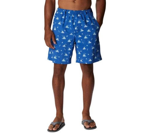 Short Columbia PFG Homme – Bleu, Taille M, Nylon, Cargo – État Très Bon