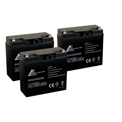 3 Pack: 12V 20Ah UPS Battery Replaces 21Ah Leoch DJW12-20, DJW 12-20