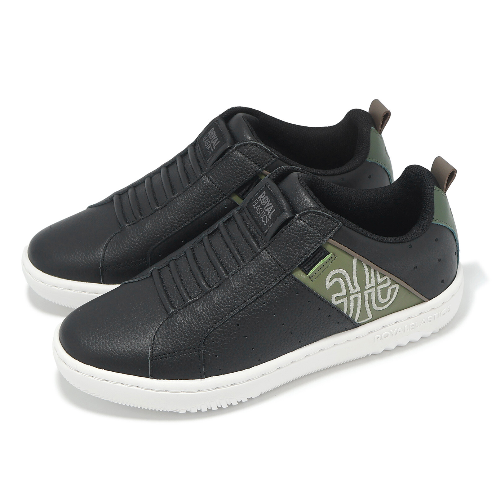 Мужские повседневные туфли без шнуровки Royal Elastics Icon 20 Black Capulet Olive 06551-994 28590₽