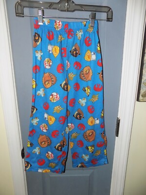 Star Wars Angry Birds Blue Pajama Bottoms Size  6/7 Boy's EUC