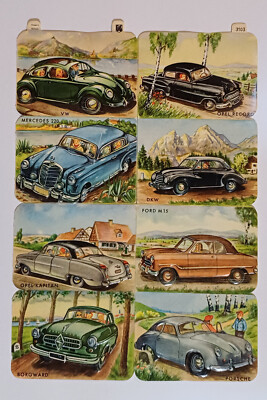 50er Glanzbilder Oblaten - Borgward VW Mercedes Porsche DKW Opel Ford TOP