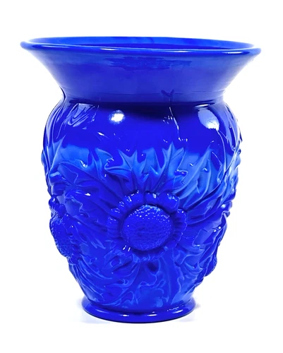 New Fenton Art Glass Cobalt Blue Alpine Thistle Vase 2752 P2 ~ Made in USA