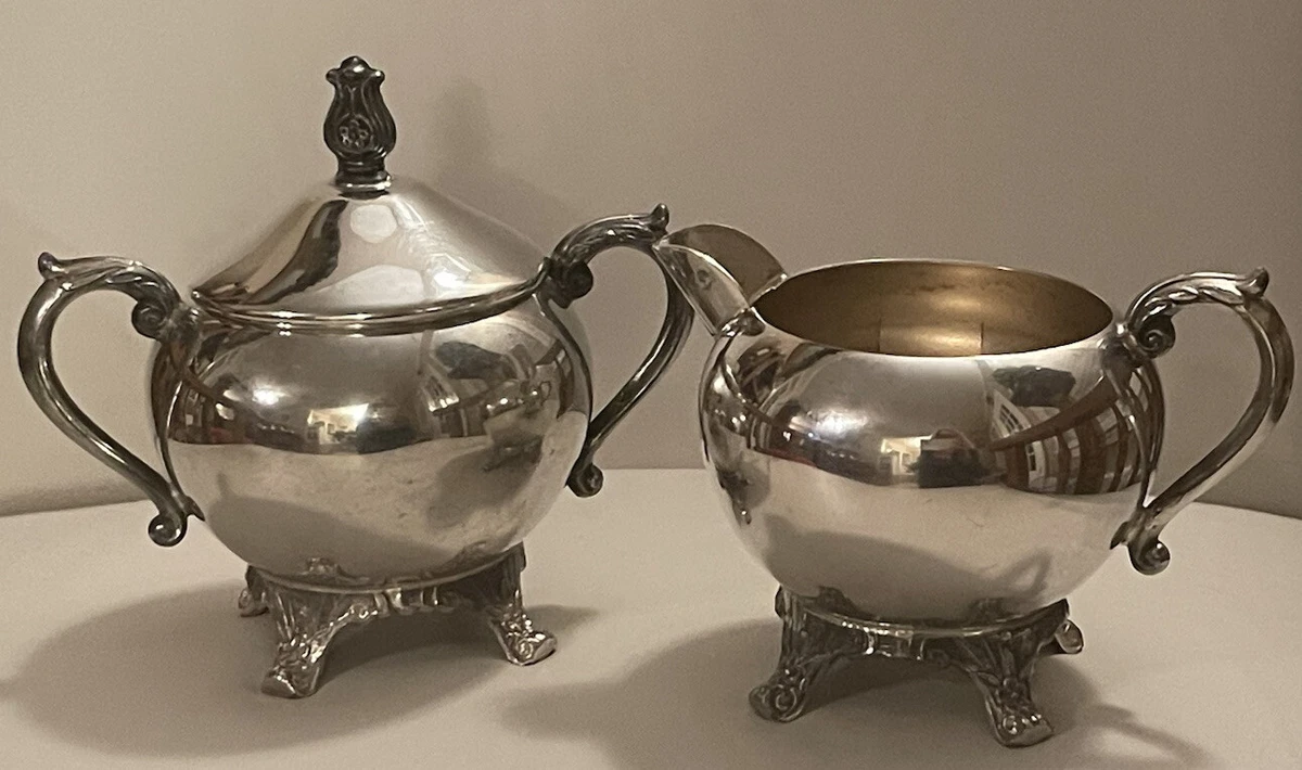 Vintage FB Rogers Silver Co. Silver Plate 1224 Footed Creamer