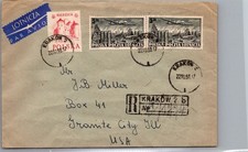 GOLDPATH: Poland cover 1938 to USA airmail registered CV925_P12