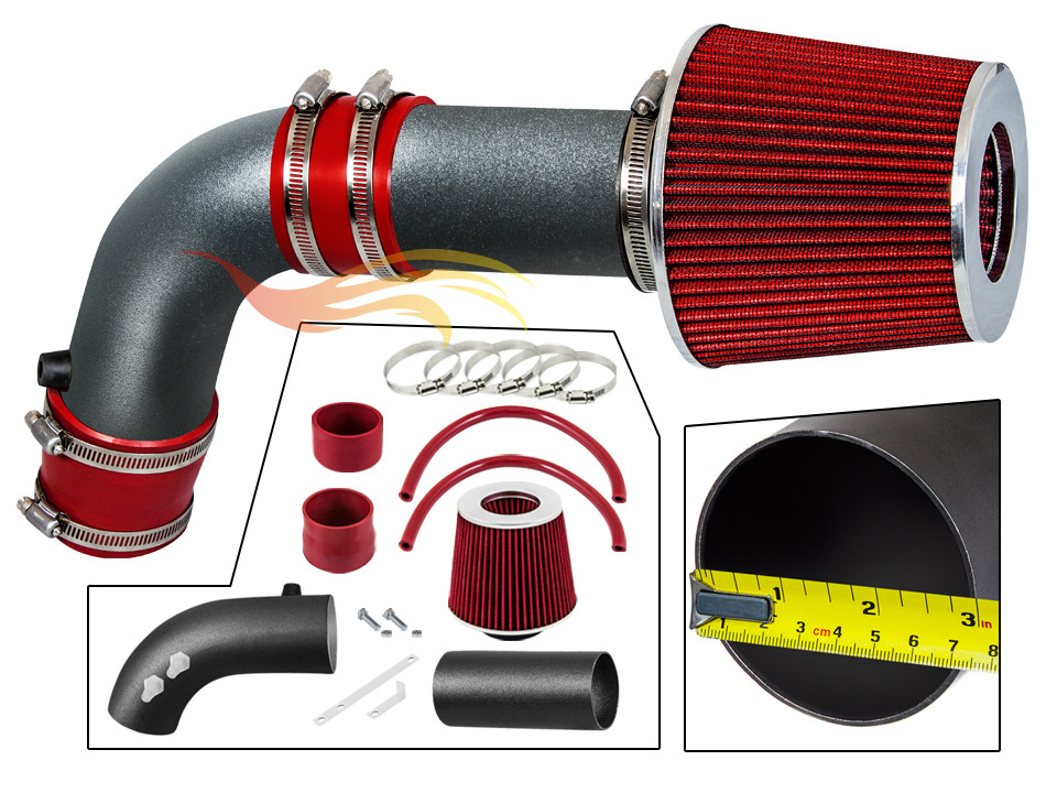 BCP RW RED For 2003-2006 Accord Non-MAF 2.4L Ram Air Intake Kit + Filter