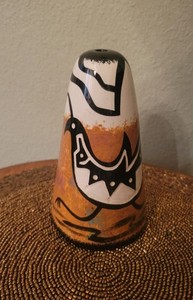 VTG NATIVE AMERICAN ARIZONA MANA TRUJILLO POTTERY CONE BELL 1948 -78 APACHE BIRD