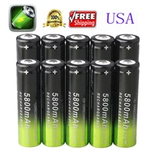 10 PCS Batterie.s 3.7V Rechargeable Batter.y for 18mm*65mm Batter.y US FAST SHIP