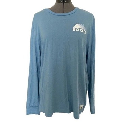 ROOTS Canada Long Sleeve 100% Cotton Tee L Crewneck Graphic Print Gorpcore