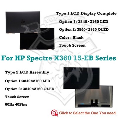 HP Spectre X360 15-EB0000NZ 1Q9MOEA UHD LCD Touchscreen Display Assembly Panel