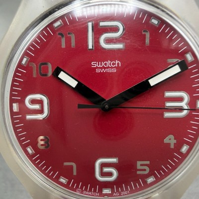 Swatch X-Large Vida Loca Watch Men 44mm Red Dial Clear Round 