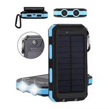 20000mAh Solar Power Bank Pack Waterproof 2USB LED Battery Charger Phone UK