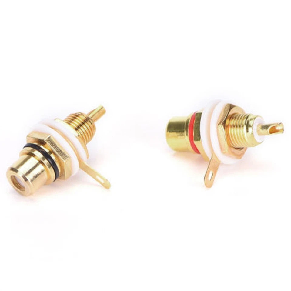 10pcs/set Female Socket Chassis Connector Gold Plated Copper Jack-Amp - Image 3 of 4