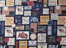 Patriotic - American Freedom Quilting and Crafting Cotton Fabric         